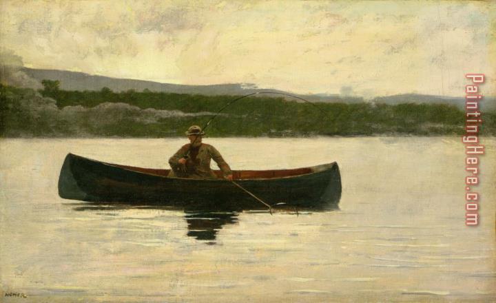 Winslow Homer Playing a Fish